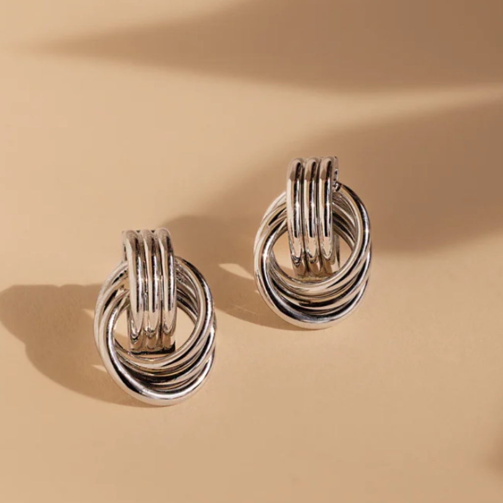 Caitlyn Minimalist Triple Knot Earrings
